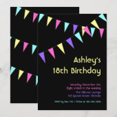 Colorful Flags 18th Birthday Invitation Kaart (Voorkant / Achterkant)