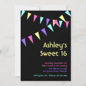 Colorful Flags Sweet 16 Uitnodiging (Voorkant)