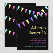 Colorful Flags Sweet 16 Uitnodiging (Voorkant / Achterkant)