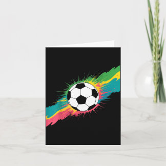 Colorful Flaming Soccer Ball Design For Players Kaart