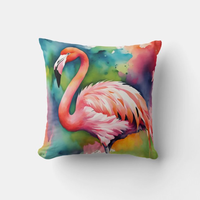 Colorful Flamingo Kussen (Voorkant)
