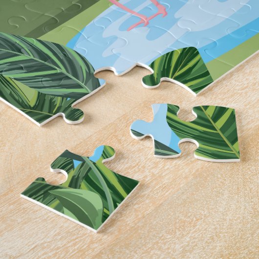 Colorful Flamingos Legpuzzel (Zijkant)
