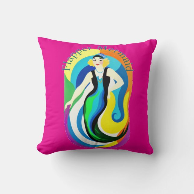 Colorful Flapper Mermaid Thunder_Cove Kussen (Voorkant)