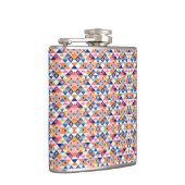 Colorful flask with geometric pattern in blues heupfles (Rechts)