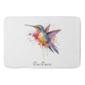Colorful Flight, watercolor hummingbird custom Badmat (Voorkant)