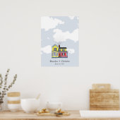 Colorful Floating Home Fingerprint Guestbook Poster (Keuken)
