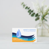 Colorful Flooded Water Layers Pipe Fitter Plumber Visitekaartje (Staand voorkant)