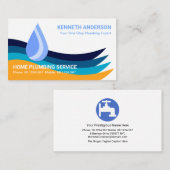 Colorful Flooded Water Layers Pipe Fitter Plumber Visitekaartje (Voorkant / Achterkant)