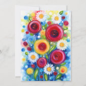 Colorful Floral 70th Birthday Party Kaart (Achterkant)