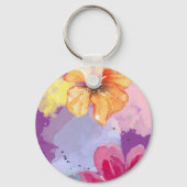 Colorful Floral Art Keychain (Achterkant)