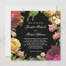 Colorful Floral Artistry Wedding Kaart