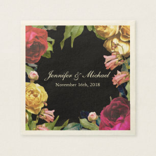 Colorful Floral Artistry Wedding Servet