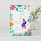 Colorful Floral Baby shower Invitation Kaart (Staand voorkant)