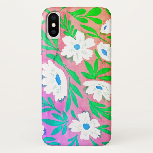 Colorful Floral Blossom Hoesje-Mate iPhone Case (Achterkant)