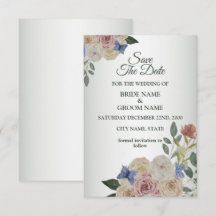 Colorful Floral Blue Butterfly Green Wedding