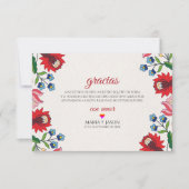 Colorful Floral Botanical Modern Spanish Wedding Bedankkaart (Voorkant)