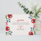 Colorful Floral Botanical Modern Spanish Wedding Bedankkaart (Staand voorkant)