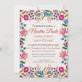 Colorful Floral Botanical Modern Spanish Wedding Kaart