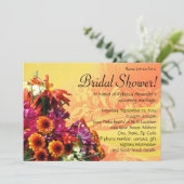 Colorful Floral Bouquet Bridal Shower Invitations Kaart (Staand voorkant)