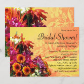 Colorful Floral Bouquet Bridal Shower Invitations Kaart (Voorkant / Achterkant)