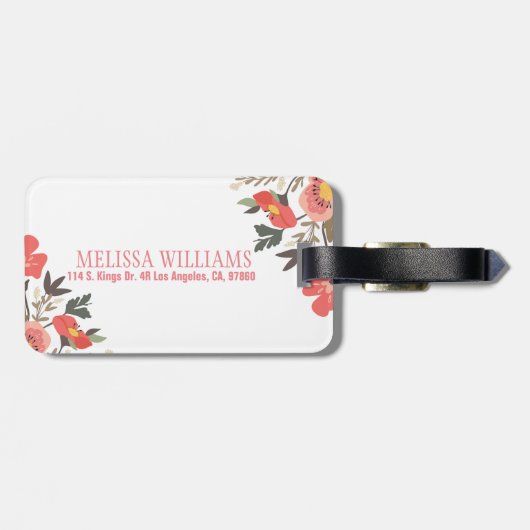 Colorful Floral Bouquet Design Bagagelabel (Achterkant horizontaal)