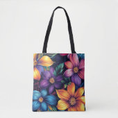 Colorful Floral Bouquet Tote Bag (Voorkant)