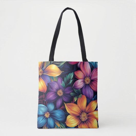 Colorful Floral Bouquet Tote Bag (Voorkant)