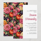 Colorful Floral Bridal Shower Uitnodiging (Voorkant / Achterkant)