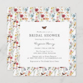 Colorful Floral Bridal Shower Uitnodiging (Voorkant / Achterkant)