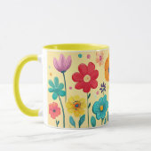 Colorful Floral, Bright Pattern Vibrant Folk Flowe Mok (Links)