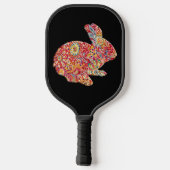 Colorful Floral Bunny Rabbit Pickleball Paddle (Achterkant)