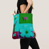Colorful Floral & Butterfly Art Tote Bag (Dichtbij)