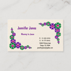 Colorful Floral Calling Card Contactkaartje