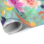 Colorful Floral Collage Cadeaupapier (Rol Hoek)