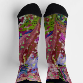 Colorful Floral Crew Socks Sokken