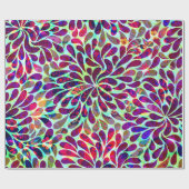 Colorful Floral Damask Cadeaupapier (Vlak)