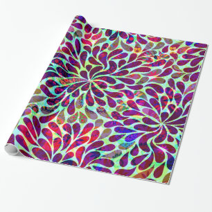 Colorful Floral Damask Cadeaupapier