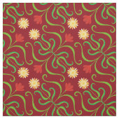 Colorful Floral Damask Sunflower Pattern Cute Folk Stof (Swatch)