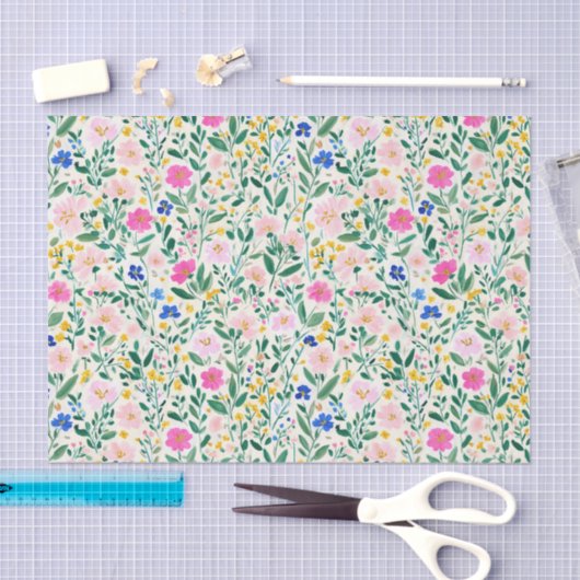Colorful Floral Decoupage Tissuepapier (Craft)