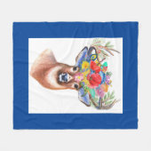 Colorful Floral Deer Fleece Deken (Voorkant (Horizontaal))