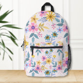 Colorful floral design backpack bedrukte rugzak