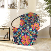 Colorful Floral Diamonds Bohemian  Fleece Deken