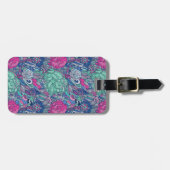 Colorful Floral Doodle Pattern Bagagelabel (Voorkant horizontaal)