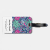 Colorful Floral Doodle Pattern Bagagelabel (Achterkant horizontaal)