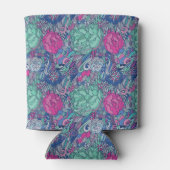 Colorful Floral Doodle Pattern Blikjeskoeler (Achterkant)