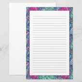 Colorful Floral Doodle Pattern Briefpapier (Voorkant / Achterkant)