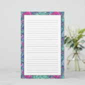 Colorful Floral Doodle Pattern Briefpapier (Staand voorkant)