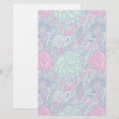 Colorful Floral Doodle Pattern Briefpapier (Voorkant / Achterkant)