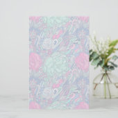 Colorful Floral Doodle Pattern Briefpapier (Staand voorkant)