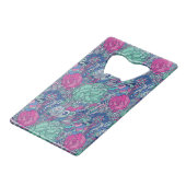 Colorful Floral Doodle Pattern Creditkaart Flessenopener (Achterkant Gekanteld)